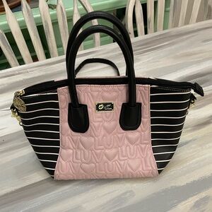 Betsey Johnson Pink and Black Shoulder Bag